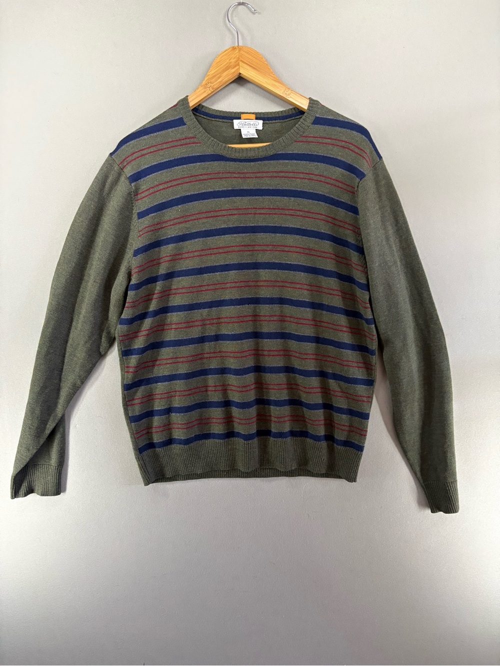 Piattelli Barneys New York Sweater Men’s Green Merino Wool XL Crewneck